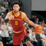 Joshua Jefferson #5 of the Iowa Cyclones.