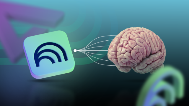 Um jovem usando um laptop e fones de ouvido, sentado entre os logotipos flutuantes do YouTube e do NotebookLM.