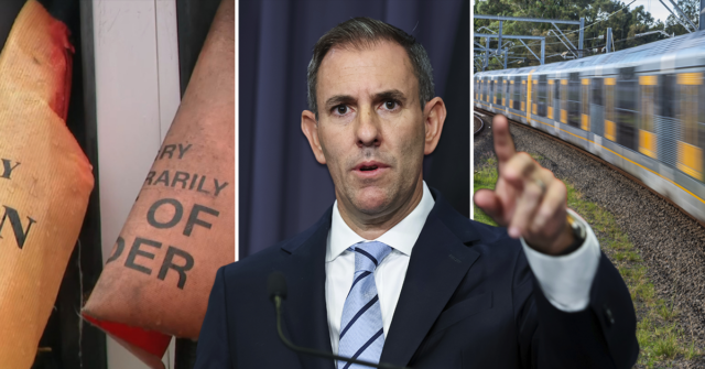Tesoureiro Dr. Jim Chalmers durante uma conferência de imprensa na Casa do Parlamento em Canberra na terça-feira, 17 de março de 2026. 
