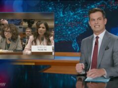 ‘The Daily Show’ desperta público com piadas atrevidas de Noem-Lewandowski: ‘Esta noite é uma multidão de sexo quente’ | Vídeo Kristi Noem (Imagens Getty)