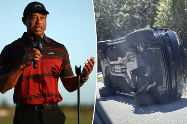 Tiger Woods fala após acidente de carro Tiger Woods fala após acidente de carro