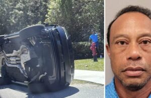 Tiger Woods tinha comprimidos no bolso no local do acidente de carro, diz a polícia Woods é visto ao lado de seu Range Rover capotado na Ilha de Júpiter, Flórida.