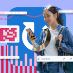 Um homem com um laptop sentado em um cronômetro de tomate gigante.