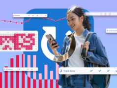 Troquei os rastreadores de hábitos modernos por este aplicativo simples que me tornou mais produtivo Um homem com um laptop sentado em um cronômetro de tomate gigante.