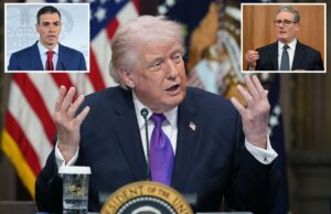 Trump ataca a Espanha ‘perdedora’ e diz ao The Post que Keir Starmer do Reino Unido deveria ajudar o Irã ‘sem questionar’: ‘Muito decepcionante’ Trump ataca a Espanha 'perdedora' e diz ao The Post que Keir Starmer do Reino Unido deveria ajudar o Irã 'sem questionar': 'Muito decepcionante'