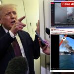 O presidente Donald Trump fala aos repórteres a bordo do Força Aérea Um.