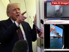 Trump ‘emocionado’ com a ameaça do presidente da FCC, Brendan Carr, de revogar licenças de transmissão sobre a cobertura da guerra no Irã O presidente Donald Trump fala aos repórteres a bordo do Força Aérea Um.