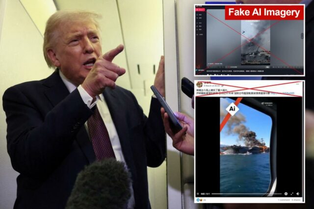 Trump 'emocionado' com a ameaça do presidente da FCC, Brendan O presidente Donald Trump fala aos repórteres a bordo do Força Aérea Um.