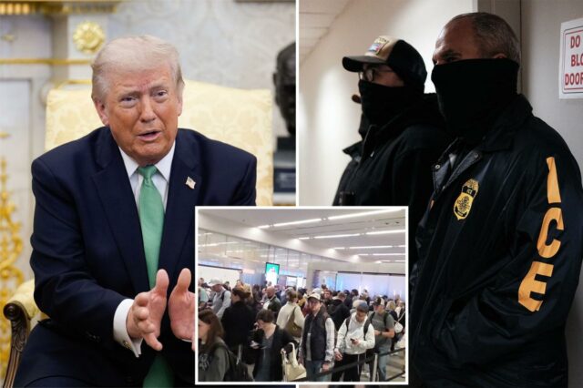 Trump implantando ICE nos aeroportos na segunda-feira para aliviar as filas lotadas da TSA – enquanto os viajantes de Nova York enfrentam um inferno nas filas de segurança
