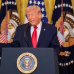 O presidente Donald Trump fala em um evento na Casa Branca em 12 de março de 2026.