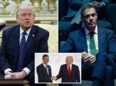 Trump promete cortar “todo o comércio” com Espanha por falta de apoio ao ataque ao Irão Donald Trump discursando em reunião bilateral na Casa Branca.