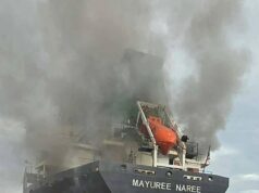 Trump promete que o mundo “verá grande segurança em breve” depois que navios de carga forem atingidos no Estreito de Ormuz Um graneleiro tailandês (na foto) viajando no crucial Estreito de Ormuz foi atacado em 11 de março, com 20 tripulantes resgatados até agora, disse a marinha tailandesa.