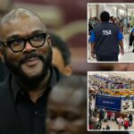 Tyler Perry doa US$ 250 mil em vales-presente para ajudar funcionários não remunerados da TSA no aeroporto de Atlanta – depois de não poder dar dinheiro