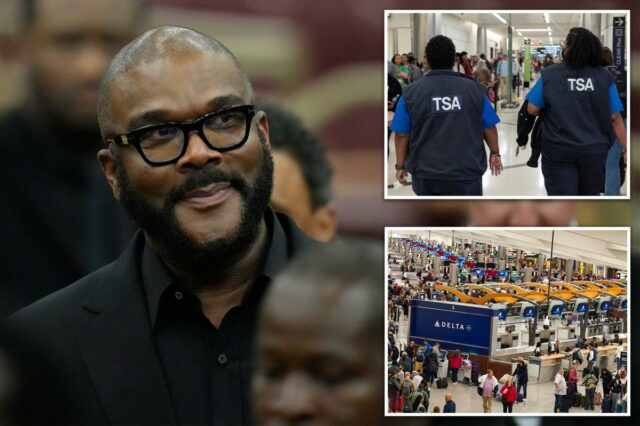 Tyler Perry doa US$ 250 mil em vales-presente para ajudar funcionários não remunerados da TSA no aeroporto de Atlanta – depois de não poder dar dinheiro

