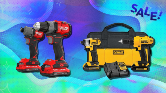 Conjunto de chave de perfuração sem fio Dewalt 20V MAX em fundo branco