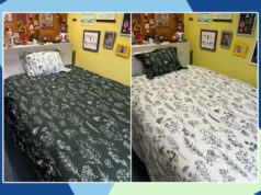 Uma oferta, dois looks: conjunto de edredom reversível com mais de 20 mil avaliações está em grande promoção de primavera amostra de edredom