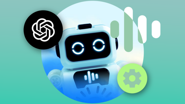 Usei as novas configurações do ChatGPT para eliminar a voz Ilustração mostrando duas mãos robóticas segurando o logotipo ChatGPT em direção a um ícone central brilhante do Google Gemini.