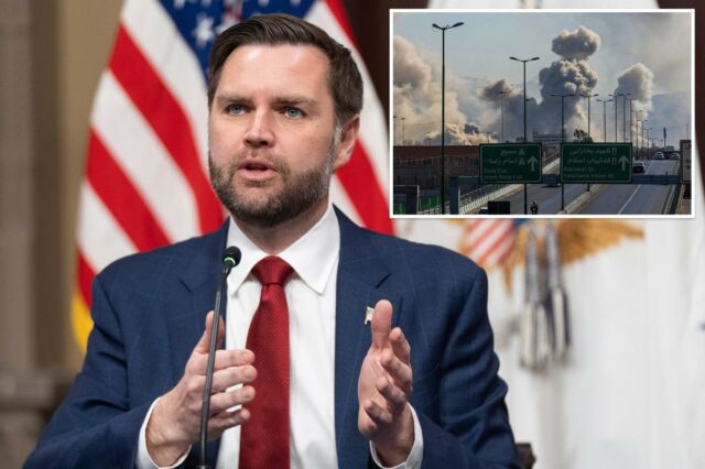 Vice-presidente Vance diz que a guerra no Irã durará “um JD Vance, vice-presidente e presidente da Força-Tarefa para Eliminar a Fraude, fala em uma reunião.