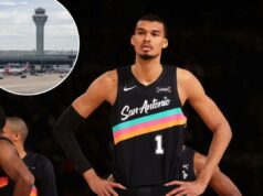 Victor Wembanyama implora por ajuda após amigo desaparecer no aeroporto de Chicago Victor Wembanyama nº 1 do San Antonio Spurs observa durante o jogo contra o New York Knicks em 1º de março de 2026 no Madison Square Garden em Nova York, Nova York.