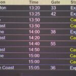 Voos cancelados no aeroporto doméstico.