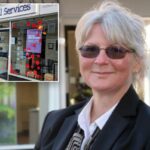 Sally Blundell, funcionária funerária, do lado de fora