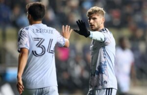 Werner dá assistência em outro gol de Bouda na vitória do Quakes sobre o Union e melhora para 3 a 0 pela primeira vez na história da MLS DeJuan Jones #24 do San Jose Earthquakes controla a bola contra Indiana Vassilev #19 do Philadelphia Union durante o segundo tempo no Subaru Park em 07 de março de 2026 em Chester, Pensilvânia. (Foto de Emily Chinn/Getty Images)