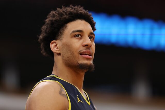 Yaxel Lendeborg, de Michigan, é honesto sobre o desprezo do Yaxel Lendeborg at NCAA Tournament in Illinois