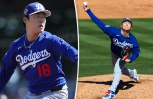 Yoshinobu Yamamoto levará a bola no primeiro dia contra Diamondbacks Um arremessador de beisebol com uniforme branco e