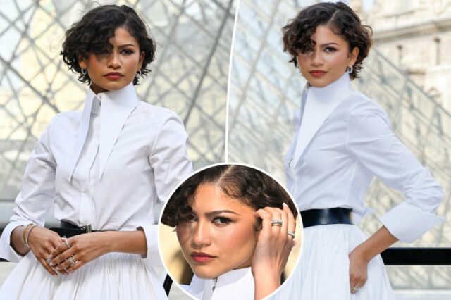 Zendaya mostra faixa de ouro na Paris Fashion Week enquanto rumores de casamento de Tom Holland giram
