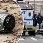 Agentes do FBI e o NYPD isolaram uma área perto da Mansão Gracie, no Upper East Side de Manhattan, no domingo.