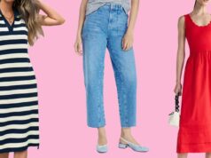 13 joias escondidas do último lançamento do Walmart que vale a pena comprar Segolene Hyppolite usa óculos escuros, camisa oversized azul e branca da Tommy Hilfiger, bolsa ráfia bege da Vanessa Bruno, calça jeans branca de cintura alta da Vanessa Bruno, sapatos slingback Chanel em jeans azul com pontas pretas, durante sessão de fotos de moda street style, no dia 20 de maio de 2024 em Paris, França.