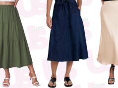 17 saias midi com aparência luxuosa e surpreendentemente confortáveis saia