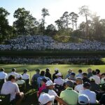 AUGUSTA, GEÓRGIA - 11 DE ABRIL: Uma visão geral do buraco 16 durante a terceira rodada do Torneio Masters de 2026 no Augusta National Golf Club em 11 de abril de 2026 em Augusta, Geórgia. (Foto de Heitor Vivas/Getty Images)