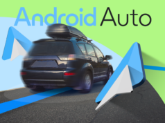 5 recursos subestimados do Android Auto que tornam as viagens longas não apenas suportáveis, mas também agradáveis Tela inicial do Android Auto com apps sobrepostos ao fundo com interior de carro desfocado