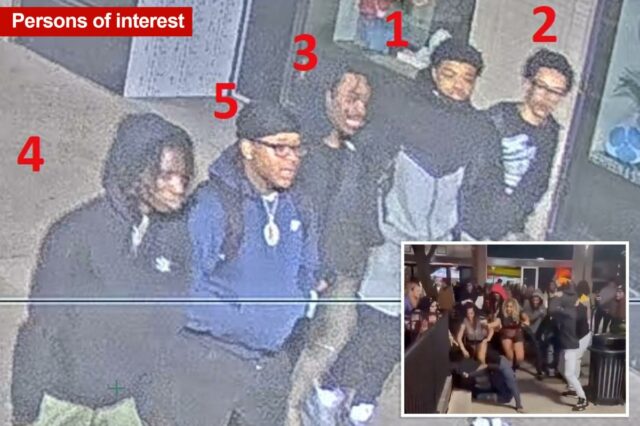 Cinco homens identificados como pessoas de interesse em um incidente de tiroteio.