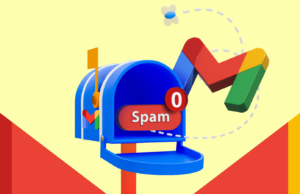 6 maneiras de finalmente impedir que spam assuma o controle da minha caixa de entrada do Gmail Logotipo do Gmail cercado por notas adesivas coloridas flutuantes em um fundo azul