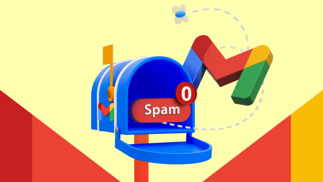 6 maneiras de finalmente impedir que spam assuma o controle Logotipo do Gmail cercado por notas adesivas coloridas flutuantes em um fundo azul