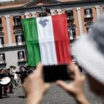 71st Anniversary Foundation Italian Republic in Naples, Italian, on June 2,2017, Flag-hoisting ceremony whit inter force department in Square the Plebiscito.