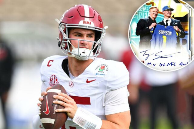 A demanda por um cartão raro de novato de Ty Simpson explode após a polêmica escolha de QB dos Rams
