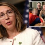 A deputada norte-americana Hillary Scholten fala em uma entrevista coletiva.