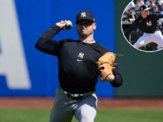 A estranha jornada de Cade Winquest pelos Yankees poderia terminar sem ele lançar um único arremesso O arremessador do New York Yankees, Cade Winquest, se aquecendo para um jogo de beisebol.