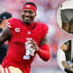 A estrela da NFL, Deebo Samuel, faz uma enorme tatuagem em homenagem a ícones do esporte