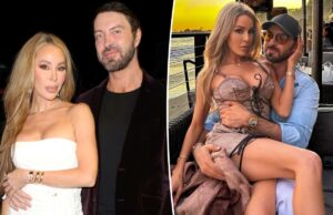 A estrela de ‘RHOM’ Lisa Hochstein tem mandado de prisão emitido Lisa Hochstein em um vestido amarelo claro com detalhes decorativos e um painel esvoaçante na lateral.