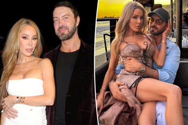 A estrela de 'RHOM' Lisa Hochstein tem mandado de prisão Lisa Hochstein em um vestido amarelo claro com detalhes decorativos e um painel esvoaçante na lateral.