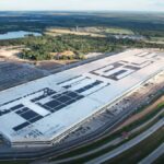 Aerial image of the Tesla factory near Austin