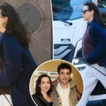 A grávida Aubrey Plaza mostra sua barriga em novas fotos