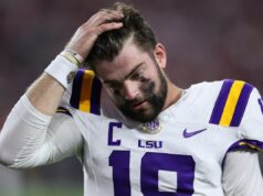 A queda dramática de Garrett Nussmeier em rascunho explicada Garrett Nussmeier #18 of the LSU Tigers