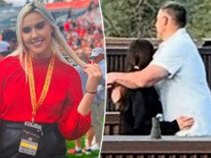 A repórter da NFL Crissy Froyd foi demitida após criticar Dianna Russini por fotos virais com Mike Vrabel A repórter da NFL Crissy Froyd posando em um campo de futebol.