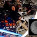 Tripulação do Artemis II: o piloto da NASA Victor Glover, o comandante da NASA Reid Wiseman, o especialista em missões da Agência Espacial Canadense Jeremy Hansen e a especialista em missões da NASA Christina Koch a bordo da espaçonave Orion Integrity