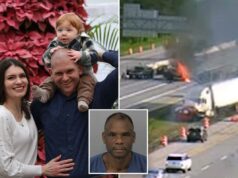 A veterinária de Ohio, Lynnea Soposki, seu marido e seu filho, de 1 ano, morreram após um motorista de caminhão bater com a família A veterinária de Ohio, Lynnea Soposki, seu marido e seu filho, de 1 ano, morreram após um motorista de caminhão bater com a família